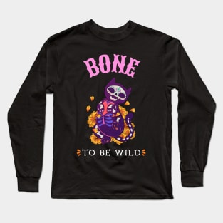 Halloween Bone to be Wild Cat Long Sleeve T-Shirt